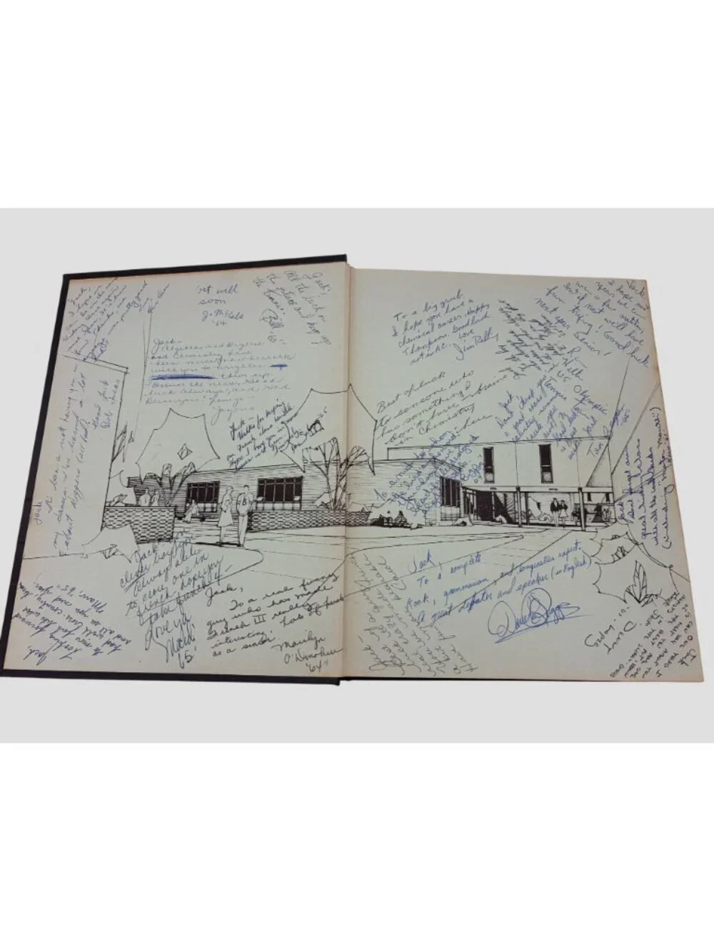 1964 Pioneer Bentley High School Livonia Michigan Yearbook Signed Vintage Annual